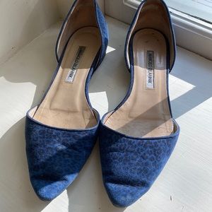 Blue leopard Manolo Blahnik D’orsay Flats
